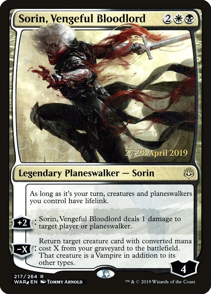 Sorin, Vengeful Bloodlord  [War of the Spark Prerelease Promos]