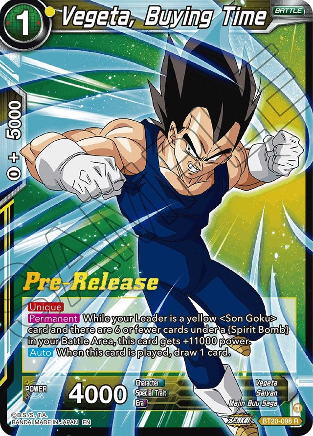 Vegeta, Buying Time (BT20-098) [Power Absorbed Prerelease Promos] | Event Horizon Hobbies CA