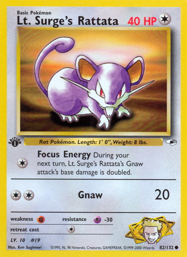 Lt. Surge's Rattata (82/132) [Gym Heroes 1st Edition] | Event Horizon Hobbies CA