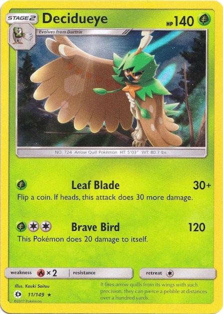 Decidueye (11/149) (Water Web Holo) [Sun & Moon: Base Set] | Event Horizon Hobbies CA