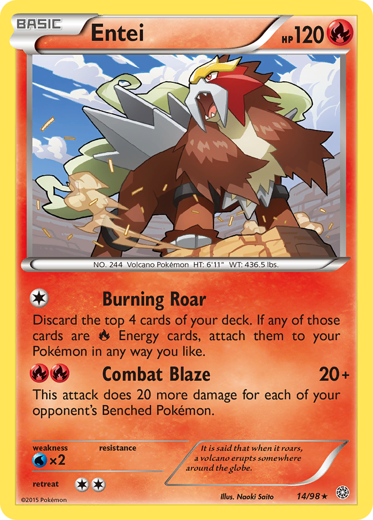 Entei (14/98) [XY: Ancient Origins] | Event Horizon Hobbies CA