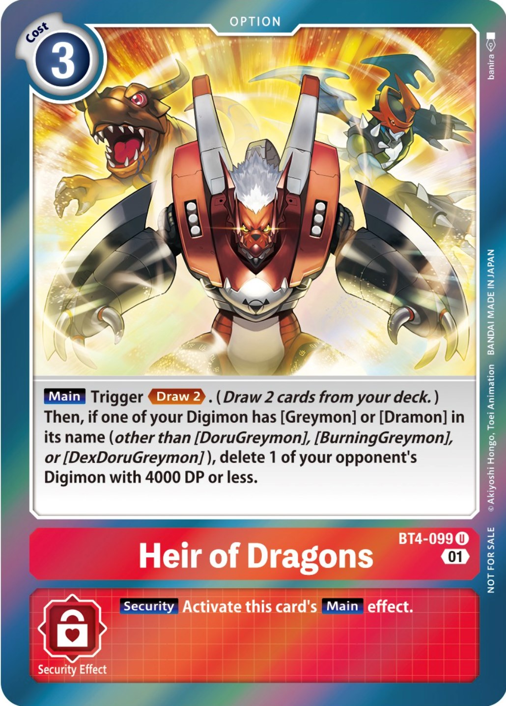 Heir of Dragons [BT4-099] (ST-11 Special Entry Pack) [Great Legend Promos] | Event Horizon Hobbies CA