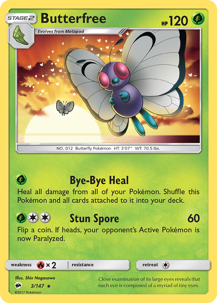 Butterfree (3/147) [Sun & Moon: Burning Shadows] | Event Horizon Hobbies CA