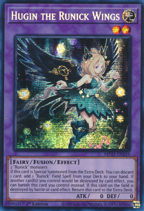 Hugin the Runick Wings [MP23-EN249] Prismatic Secret Rare | Event Horizon Hobbies CA