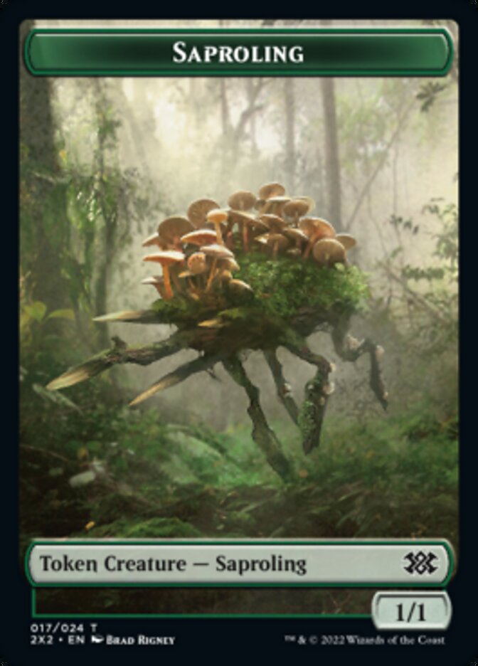 Saproling // Phyrexian Golem Double-sided Token [Double Masters 2022 Tokens] | Event Horizon Hobbies CA