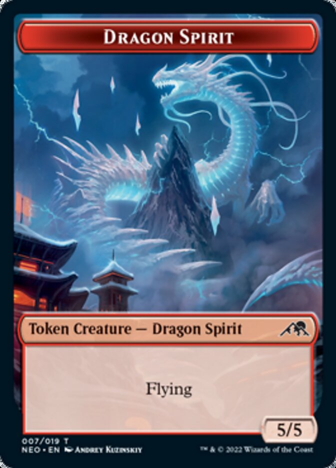 Spirit (002) // Dragon Spirit Double-sided Token [Kamigawa: Neon Dynasty Tokens] | Event Horizon Hobbies CA