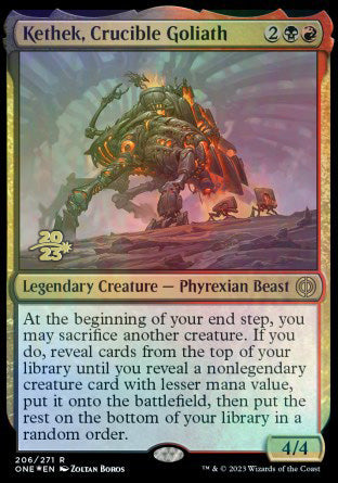 Kethek, Crucible Goliath [Phyrexia: All Will Be One Prerelease Promos] | Event Horizon Hobbies CA