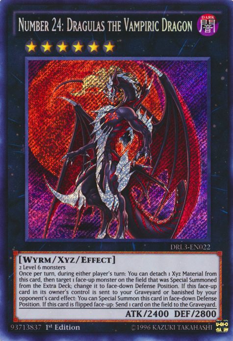 Number 24: Dragulas the Vampiric Dragon [DRL3-EN022] Secret Rare | Event Horizon Hobbies CA