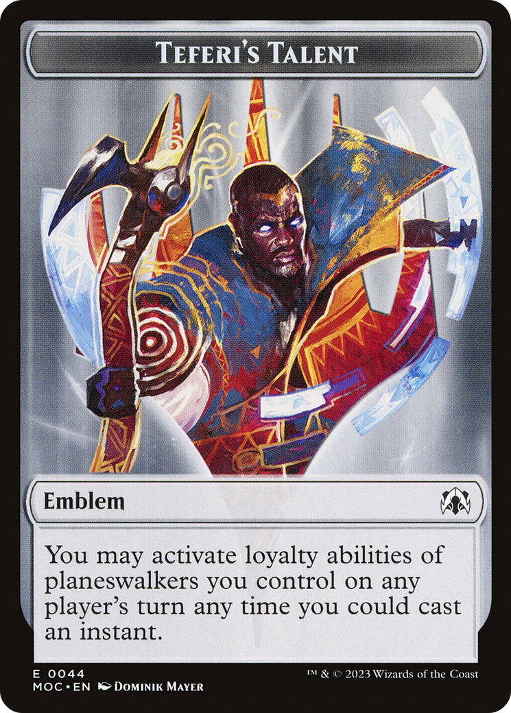 First Mate Ragavan // Teferi's Talent Emblem Double-Sided Token [March of the Machine Commander Tokens] | Event Horizon Hobbies CA