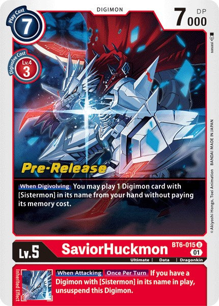 SaviorHuckmon [BT6-015] [Double Diamond Pre-Release Cards] | Event Horizon Hobbies CA