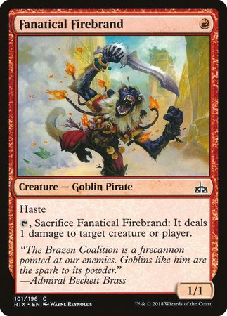 Fanatical Firebrand [Rivals of Ixalan] | Event Horizon Hobbies CA