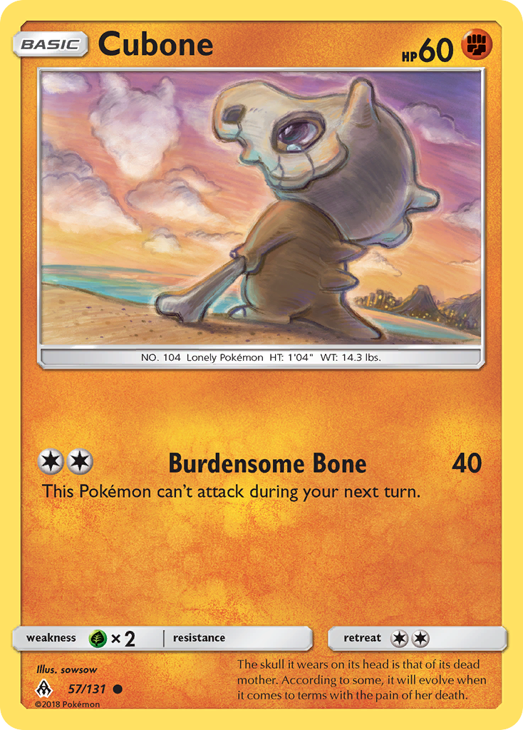 Cubone (57/131) [Sun & Moon: Forbidden Light] | Event Horizon Hobbies CA