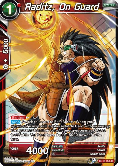 Raditz, On Guard (BT15-005) [Saiyan Showdown] | Event Horizon Hobbies CA