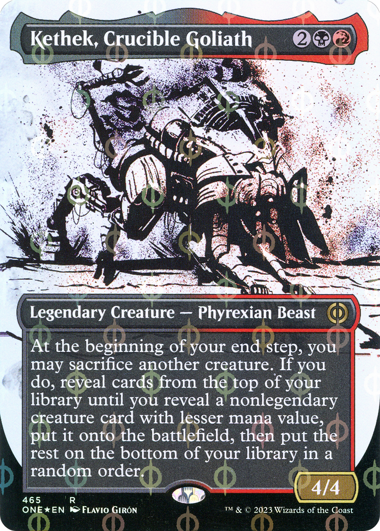 Kethek, Crucible Goliath (Borderless Ichor Step-and-Compleat Foil) [Phyrexia: All Will Be One] | Event Horizon Hobbies CA