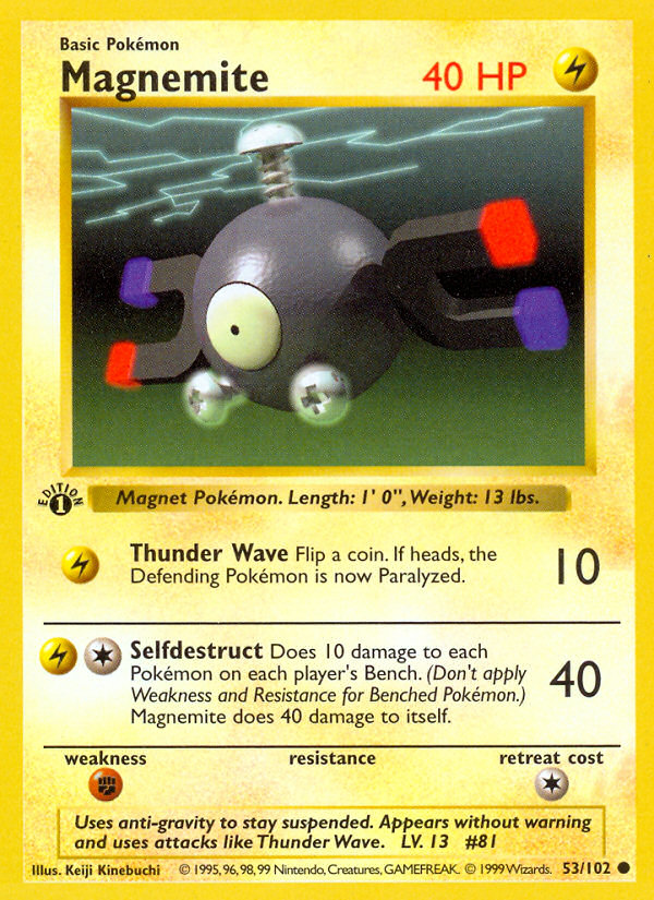 Magnemite (53/102) (Shadowless) [Base Set 1st Edition] | Event Horizon Hobbies CA