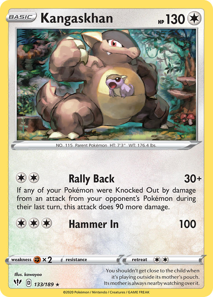 Kangaskhan (133/189) (Theme Deck Exclusive) [Sword & Shield: Darkness Ablaze] | Event Horizon Hobbies CA