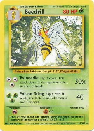 Beedrill (17/102) [Base Set Unlimited] | Event Horizon Hobbies CA