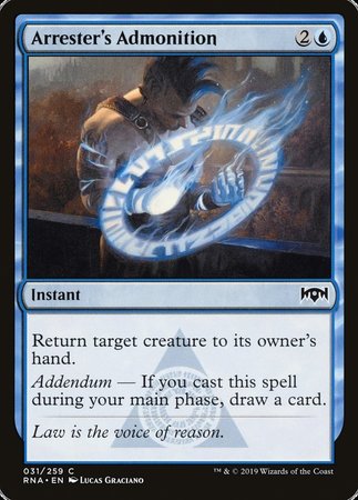 Arrester's Admonition [Ravnica Allegiance] | Event Horizon Hobbies CA