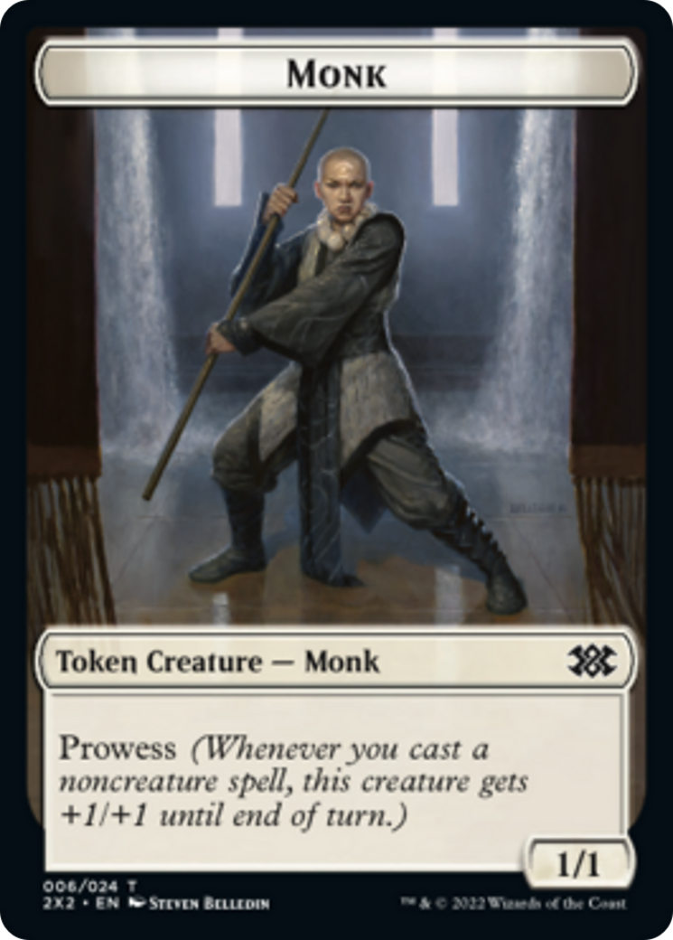 Boar // Monk Double-sided Token [Double Masters 2022 Tokens] | Event Horizon Hobbies CA