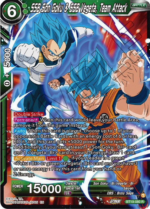 SSB Son Goku & SSB Vegeta, Team Attack (BT19-080) [Fighter's Ambition] | Event Horizon Hobbies CA