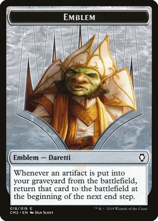 Emblem - Daretti, Scrap Savant [Commander Anthology Volume II Tokens]