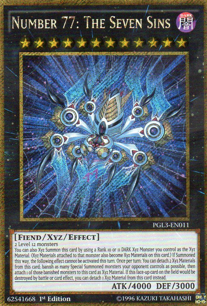 Number 77: The Seven Sins [PGL3-EN011] Gold Secret Rare | Event Horizon Hobbies CA