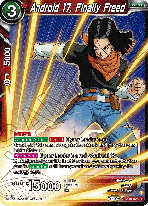 Android 17, Finally Freed (BT19-026) [Fighter's Ambition] | Event Horizon Hobbies CA