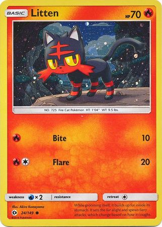 Litten (24/149) (Cosmos Holo) [Sun & Moon: Base Set] | Event Horizon Hobbies CA