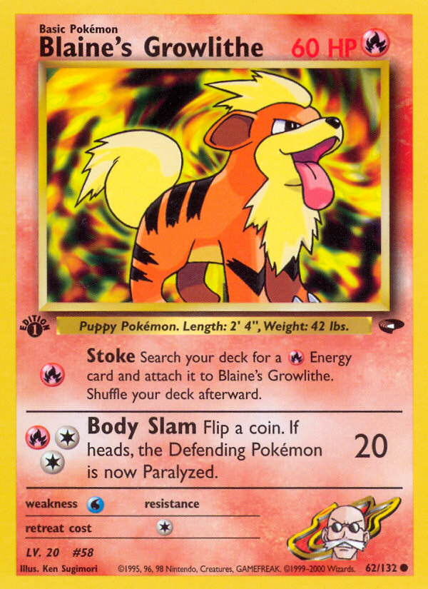 Blaine's Growlithe (62/132) [Gym Challenge 1st Edition] | Event Horizon Hobbies CA