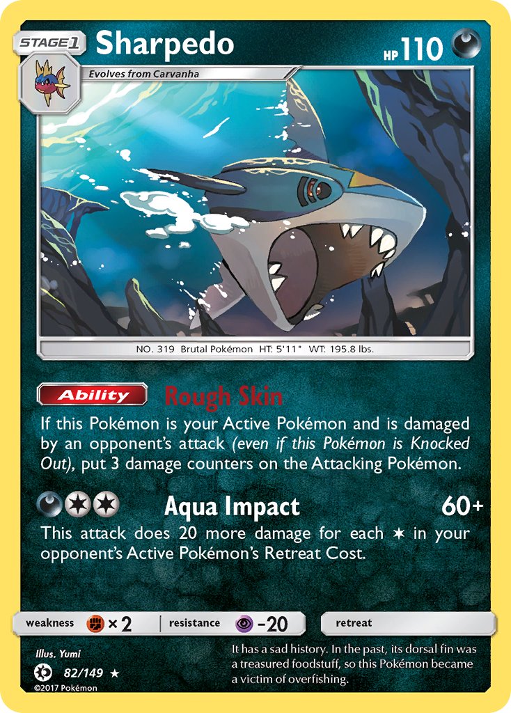 Sharpedo (82/149) (Cosmos Holo) (Blister Exclusive) [Sun & Moon: Base Set] | Event Horizon Hobbies CA