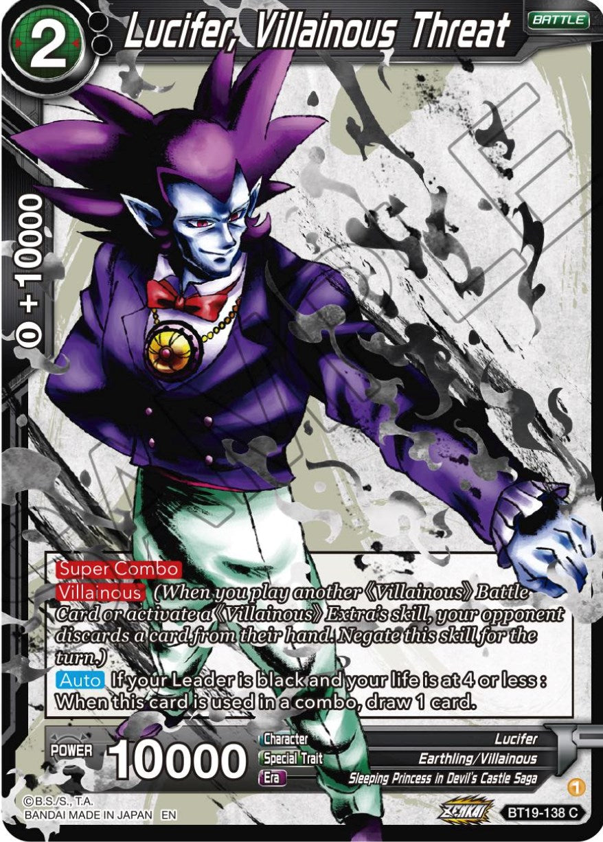 Lucifer, Villainous Threat (BT19-138) [Fighter's Ambition] | Event Horizon Hobbies CA