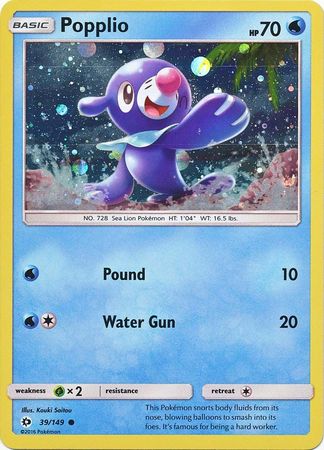 Popplio (39/149) (Cosmos Holo) [Sun & Moon: Base Set] | Event Horizon Hobbies CA