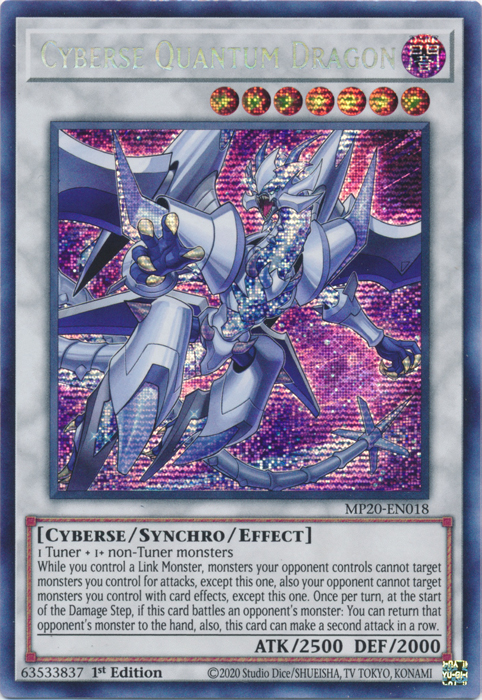 Cyberse Quantum Dragon [MP20-EN018] Prismatic Secret Rare | Event Horizon Hobbies CA