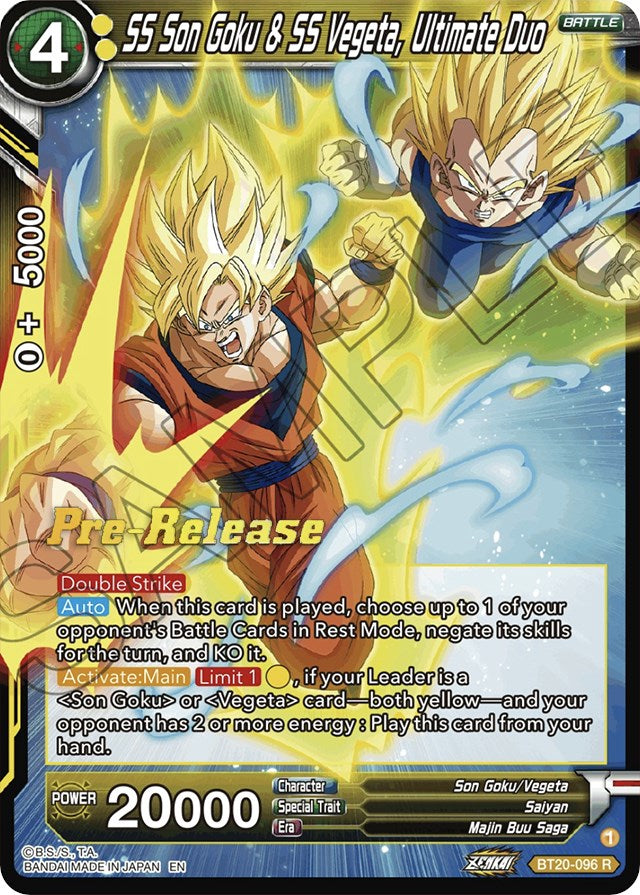 SS Son Goku & SS Vegeta, Ultimate Duo (BT20-096) [Power Absorbed Prerelease Promos] | Event Horizon Hobbies CA