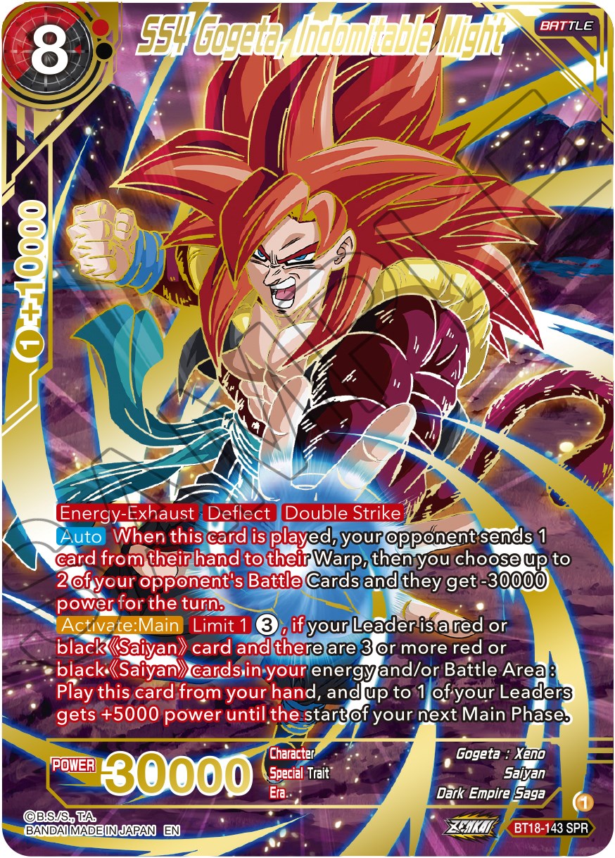 SS4 Gogeta, Indomitable Might (SPR) (BT18-143) [Dawn of the Z-Legends] | Event Horizon Hobbies CA