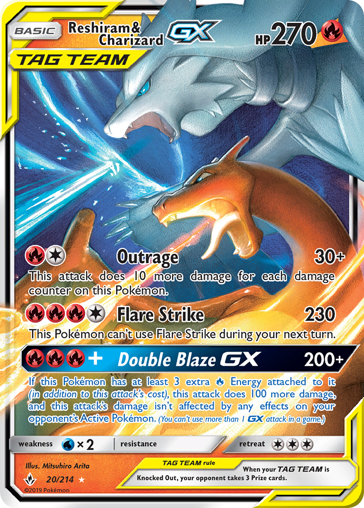 Reshiram & Charizard GX (20/214) [Sun & Moon: Unbroken Bonds] | Event Horizon Hobbies CA