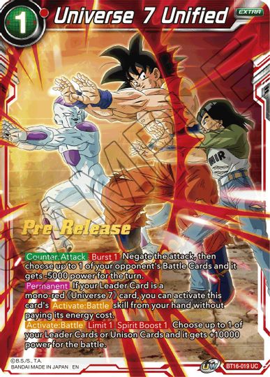 Universe 7 Unified (BT16-019) [Realm of the Gods Prerelease Promos] | Event Horizon Hobbies CA