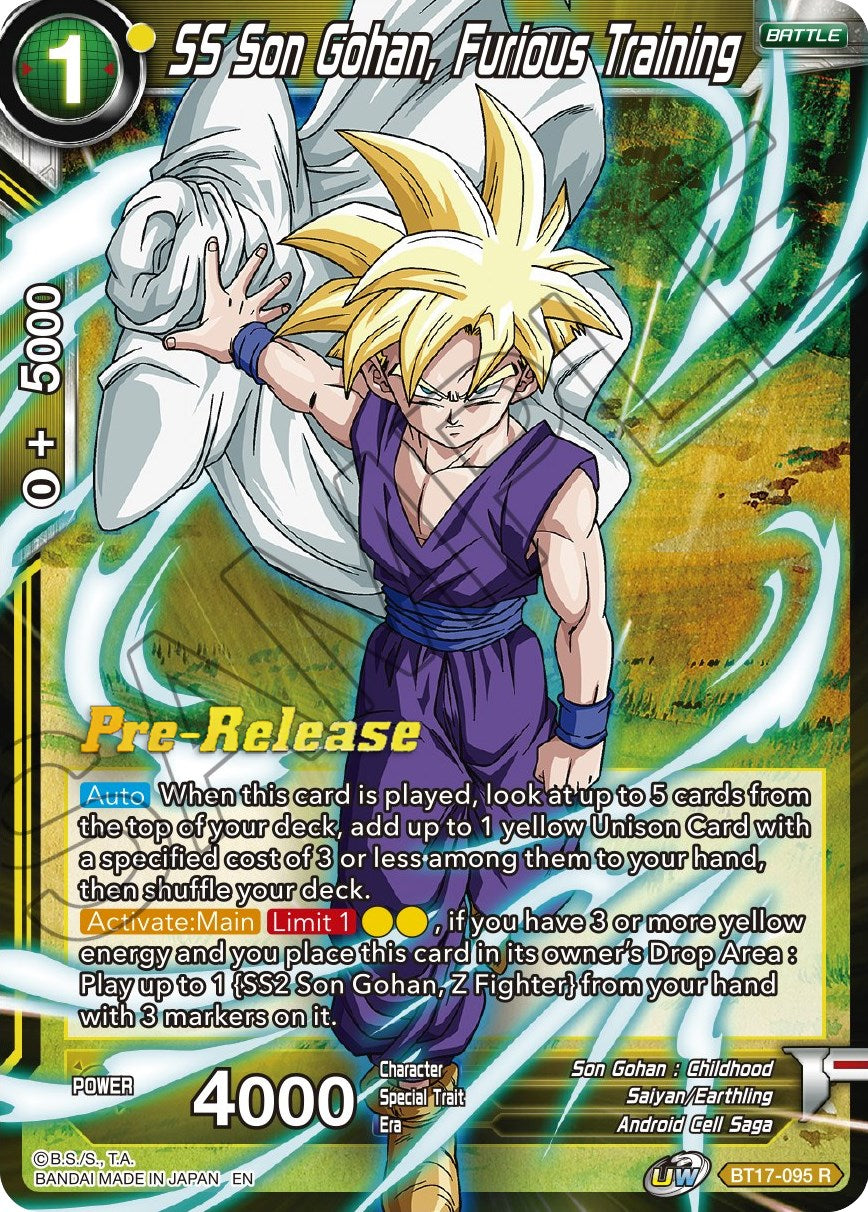 SS Son Gohan, Furious Training (BT17-095) [Ultimate Squad Prerelease Promos] | Event Horizon Hobbies CA