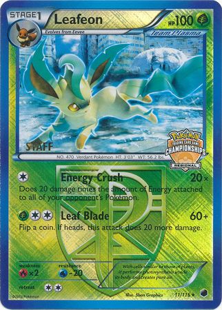 Leafeon (11/116) (Regional Championship Promo Staff) [Black & White: Plasma Freeze] | Event Horizon Hobbies CA