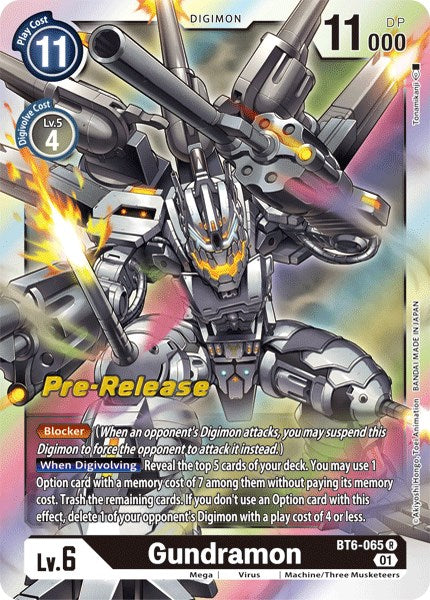 Gundramon [BT6-065] [Double Diamond Pre-Release Cards] | Event Horizon Hobbies CA