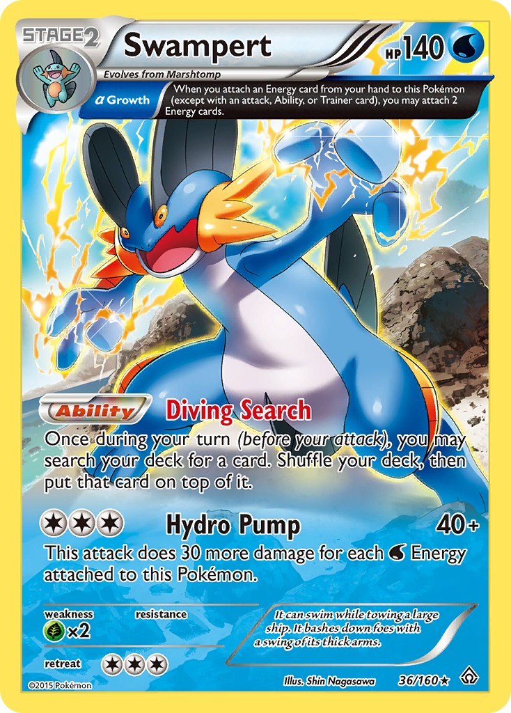 Swampert (36/160) [XY: Primal Clash] | Event Horizon Hobbies CA