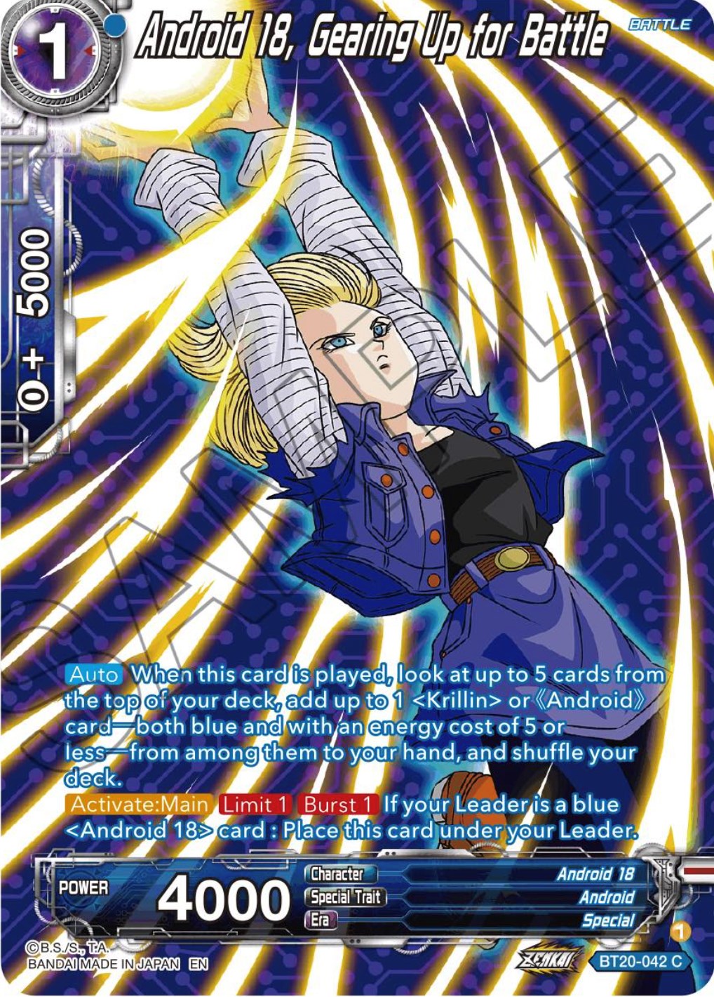 Android 18, Gearing Up for Battle (Silver Foil) (BT20-042) [Power Absorbed] | Event Horizon Hobbies CA