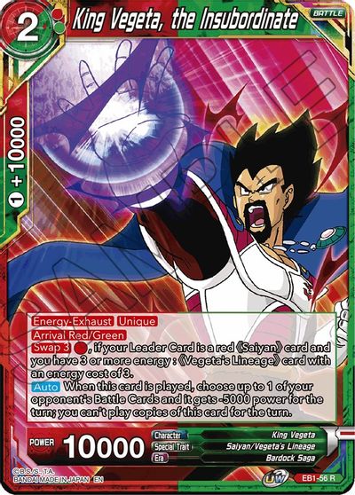 King Vegeta, the Insubordinate (EB1-56) [Battle Evolution Booster] | Event Horizon Hobbies CA