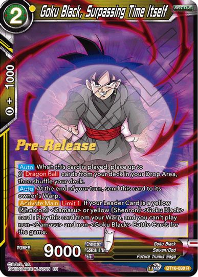 Goku Black, Surpassing Time itself (BT16-088) [Realm of the Gods Prerelease Promos] | Event Horizon Hobbies CA