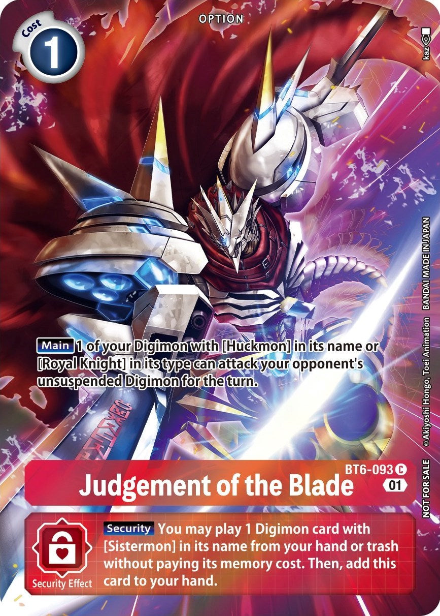 Judgement of the Blade [BT6-093] (Premium Deck Set) [Double Diamond Promos] | Event Horizon Hobbies CA