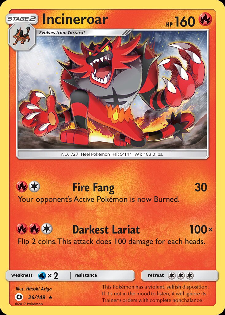 Incineroar (26/149) (Theme Deck Exclusive) [Sun & Moon: Base Set] | Event Horizon Hobbies CA