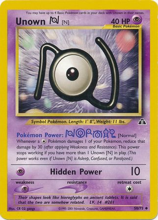 Unown [N] (50/75) [Neo Discovery Unlimited] | Event Horizon Hobbies CA