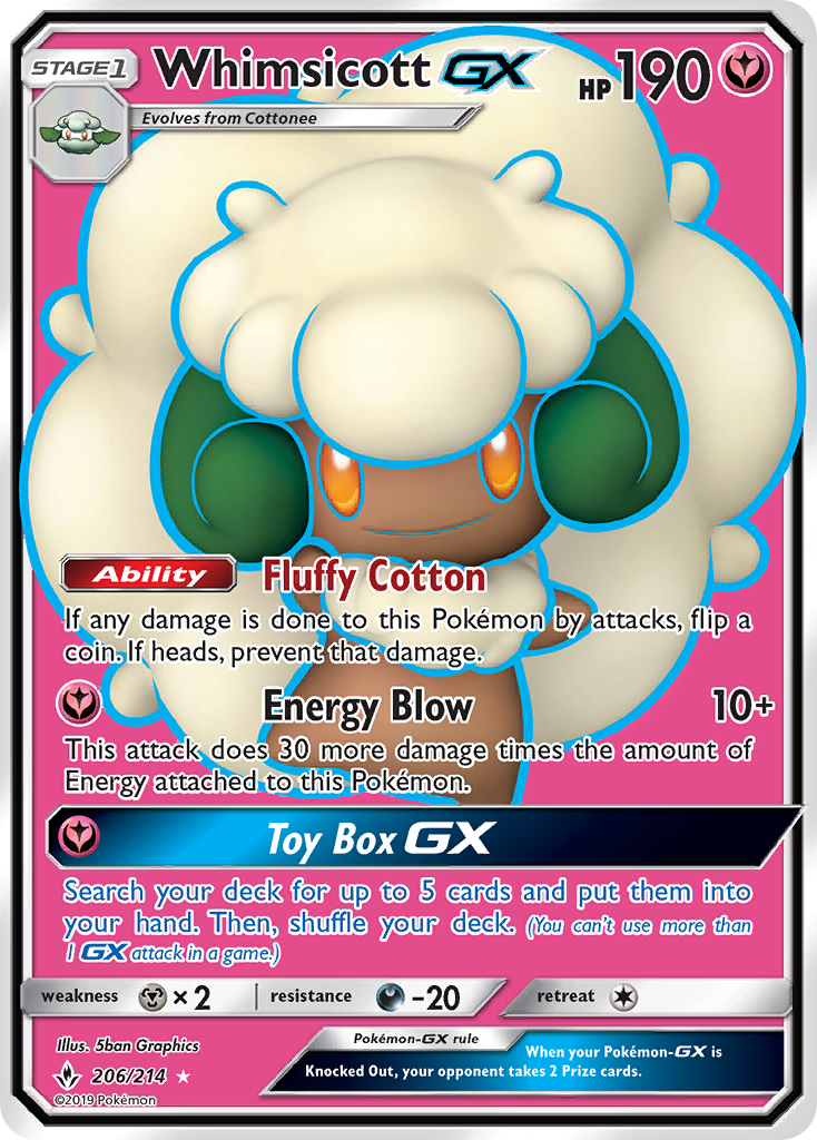 Whimsicott GX (206/214) [Sun & Moon: Unbroken Bonds] | Event Horizon Hobbies CA