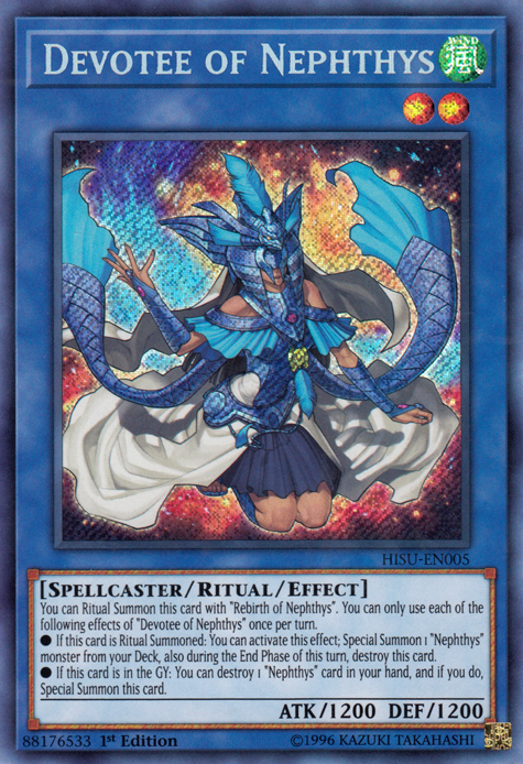 Devotee of Nephthys [HISU-EN005] Secret Rare | Event Horizon Hobbies CA