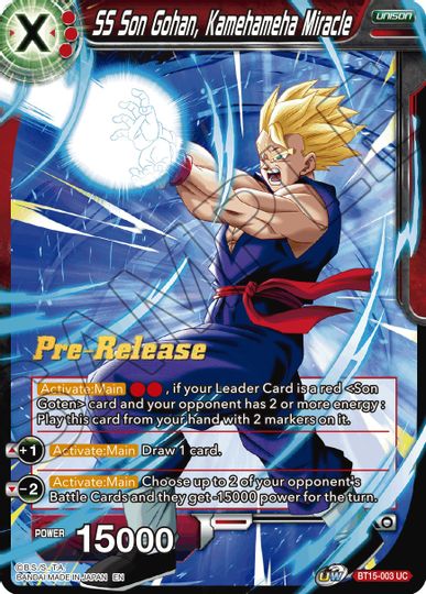 SS Son Gohan, Kamehameha Miracle (BT15-003) [Saiyan Showdown Prerelease Promos] | Event Horizon Hobbies CA